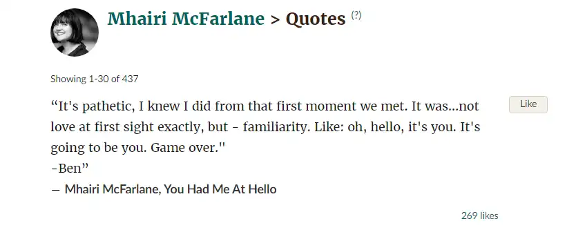 Quote by Mhairi McFarlane in her book