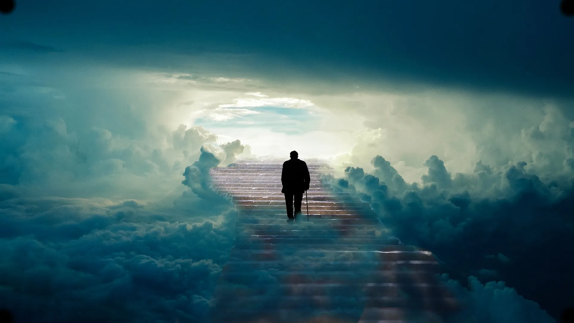 a man going to the heaven