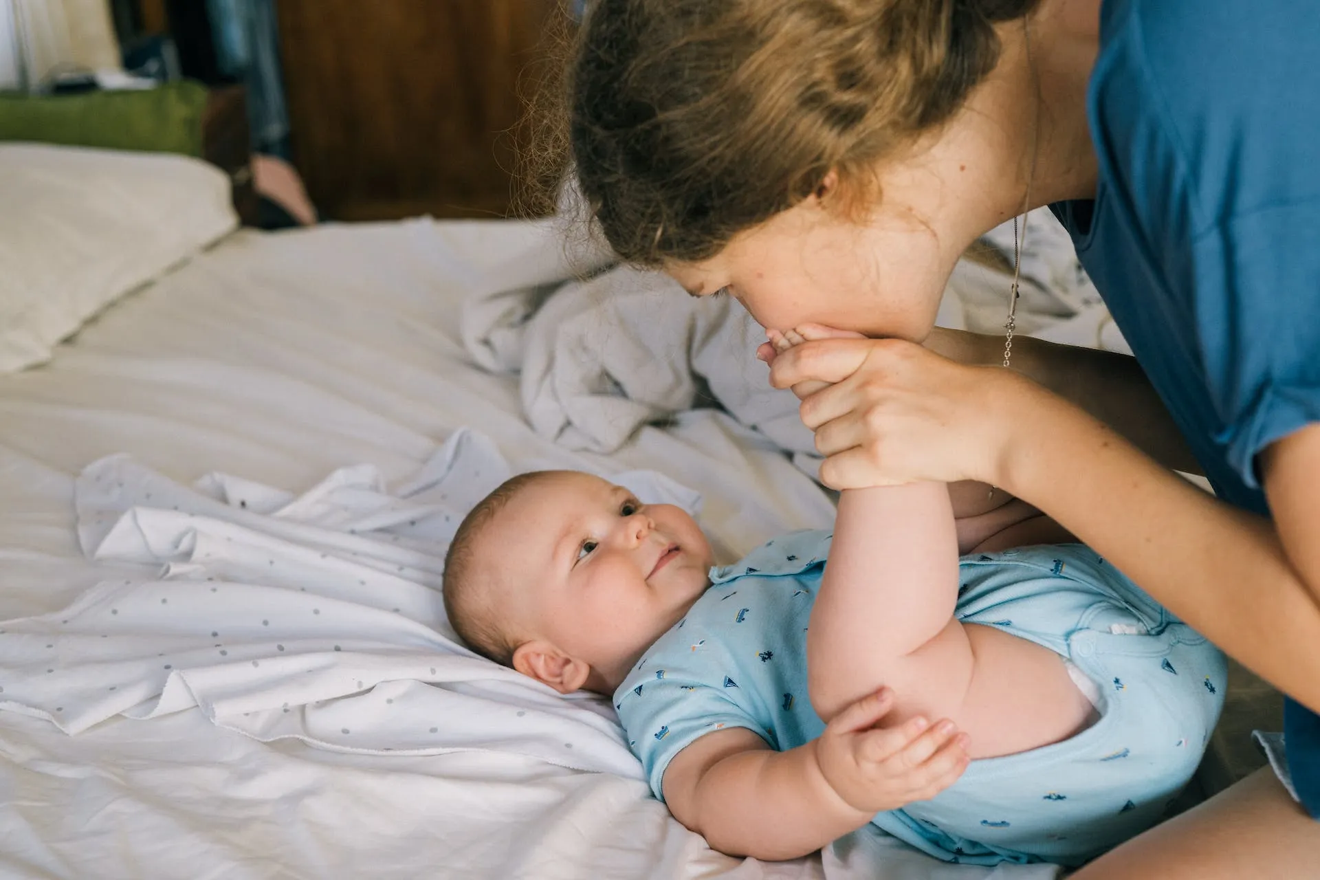 A mother and her baby